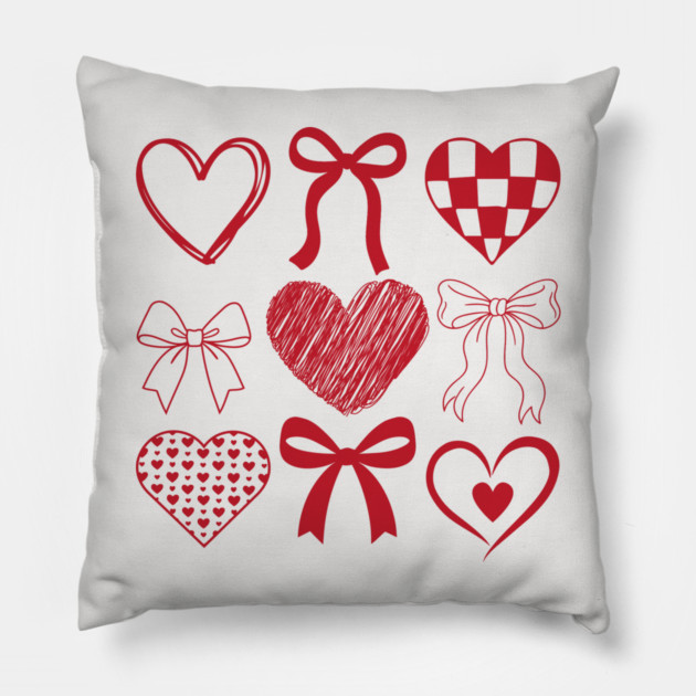 Heart and Bow Valentine's Day Pillow by The WYLD Tribe