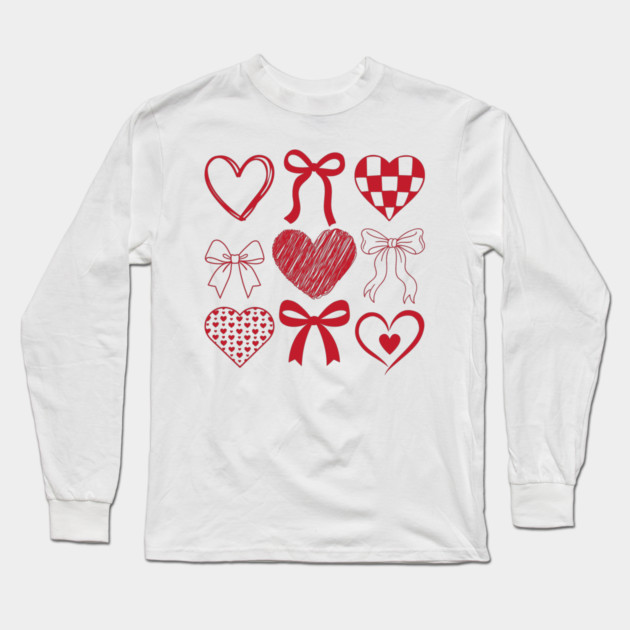 Heart and Bow Valentine's Day Long Sleeve T-Shirt by The WYLD Tribe