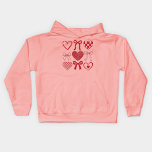 Heart and Bow Valentine's Day Kids Hoodie