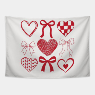 Heart and Bow Valentine's Day Tapestry