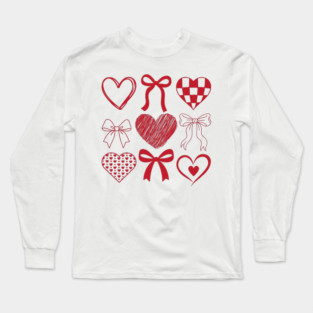 Heart and Bow Valentine's Day Long Sleeve T-Shirt