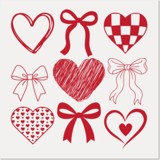 Heart and Bow Valentine's Day Posters and Art