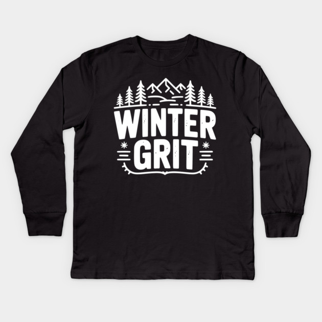 Winter Grit Kids Long Sleeve T-Shirt by Frank Ring