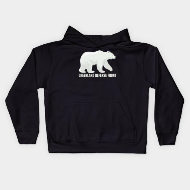 Greenland Defense Front Kids Hoodie by Creatifly Graphic Tees