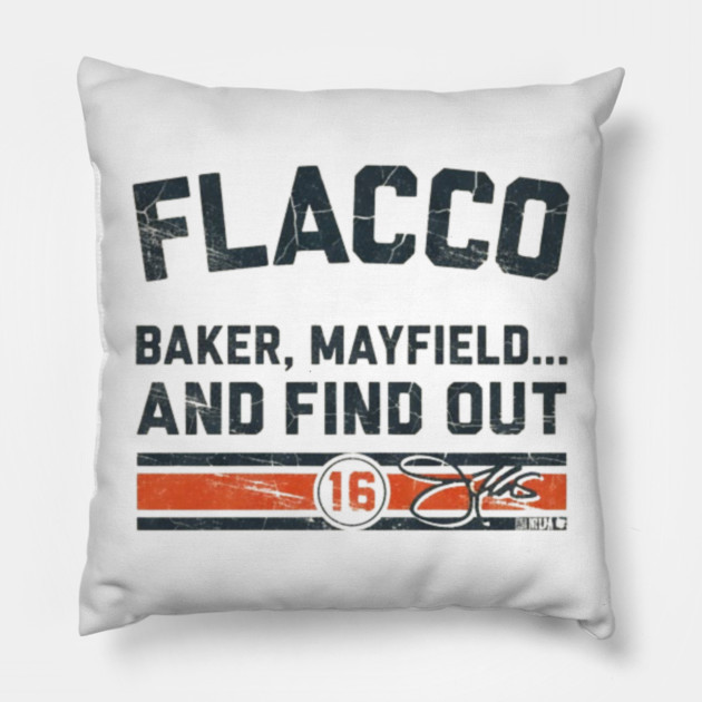 Joe Flacco Round & Find Out Pillow by dtr_art