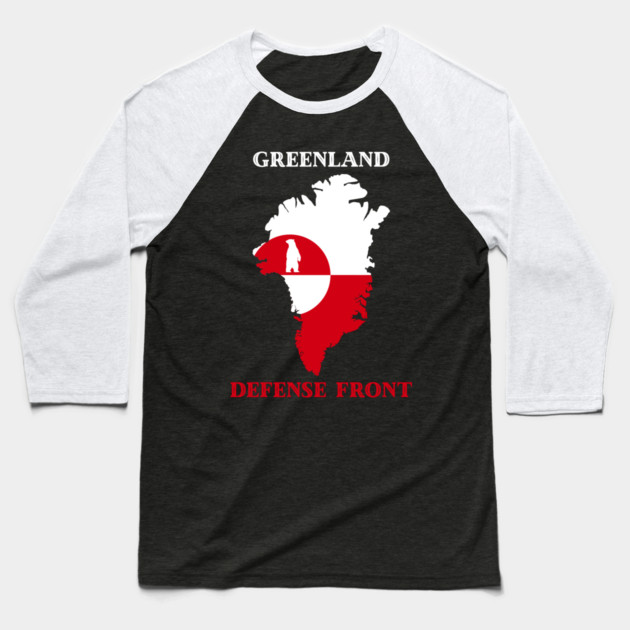 Greenland Defense Front Baseball T-Shirt by Creatifly Graphic Tees