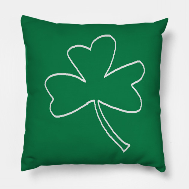 Minimal Shamrock For St Patricks Day Pillow by Creatifly Graphic Tees