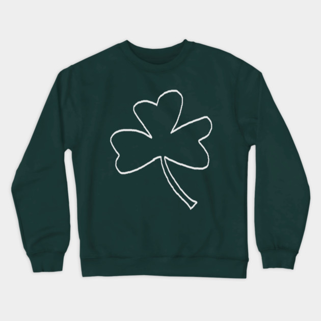 Minimal Shamrock For St Patricks Day Crewneck Sweatshirt by Creatifly Graphic Tees