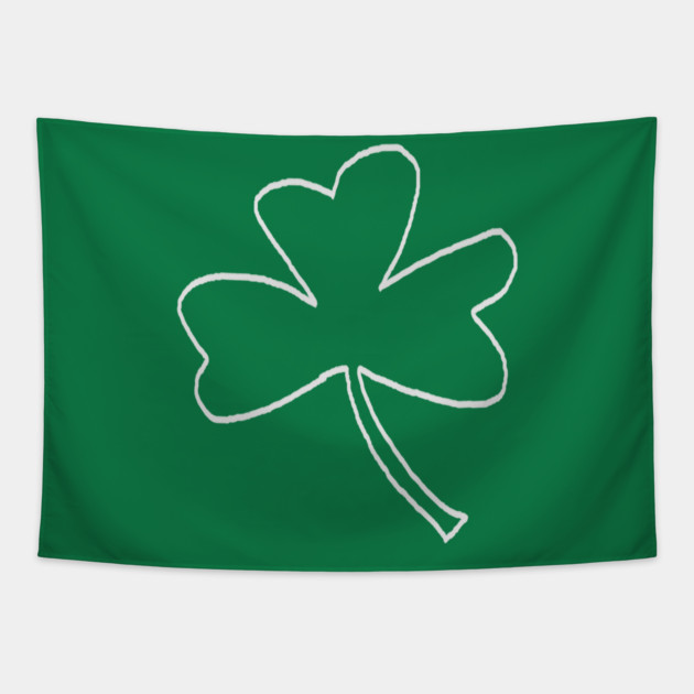 Minimal Shamrock For St Patricks Day Tapestry by Creatifly Graphic Tees