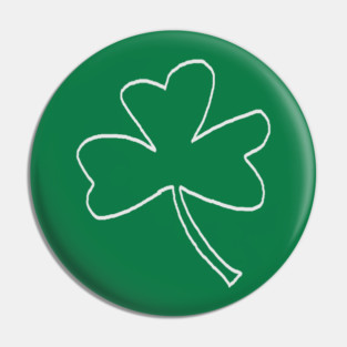 Minimal Shamrock For St Patricks Day Pin