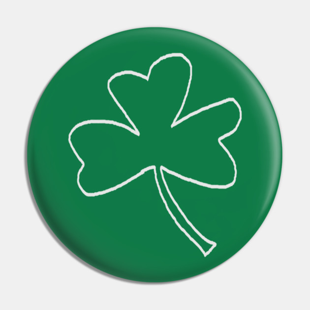 Minimal Shamrock For St Patricks Day Pin by Creatifly Graphic Tees