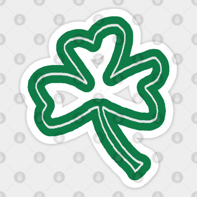 Minimal Shamrock For St Patricks Day Sticker by Creatifly Graphic Tees