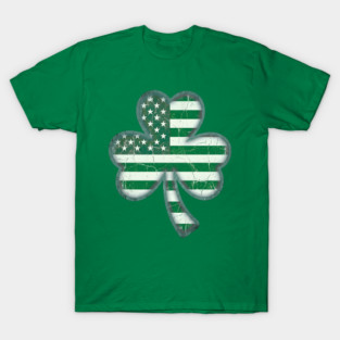 American Flag Shamrock For St Patricks Day T-Shirt