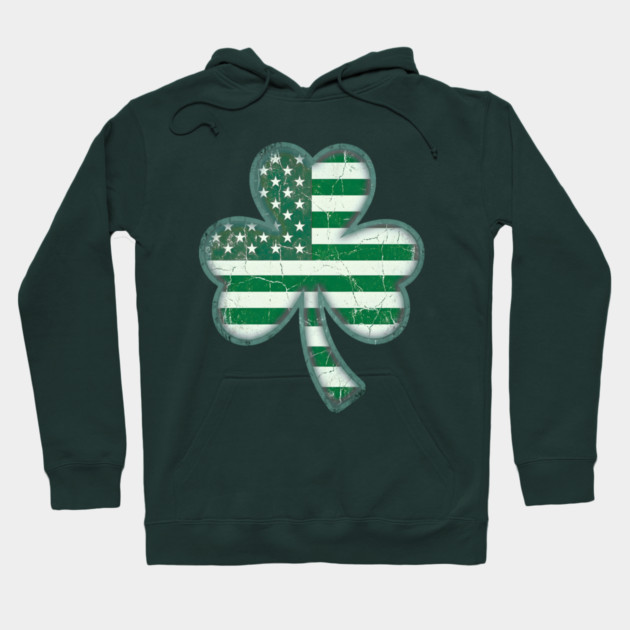 American Flag Shamrock For St Patricks Day Hoodie by Creatifly Graphic Tees