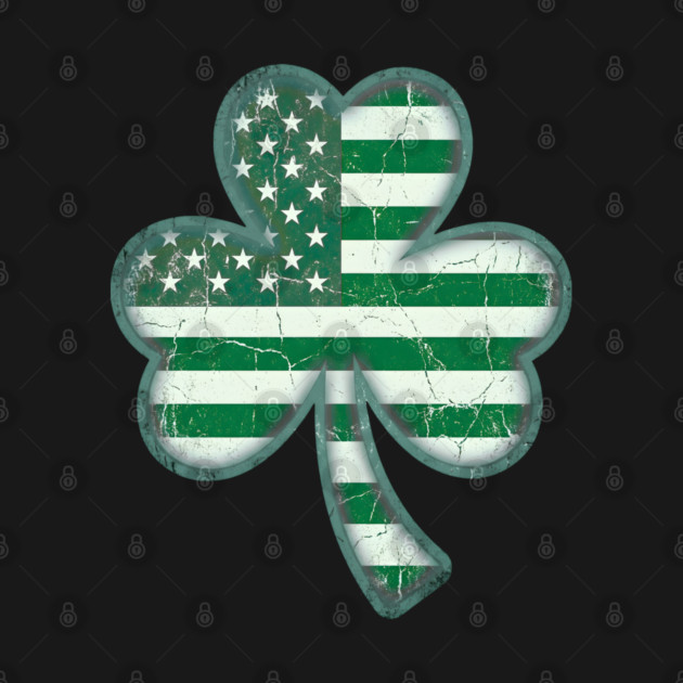 American Flag Shamrock For St Patricks Day by Creatifly Graphic Tees