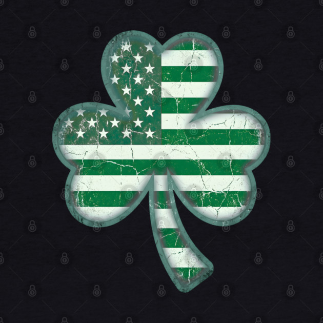 American Flag Shamrock For St Patricks Day by Creatifly Graphic Tees