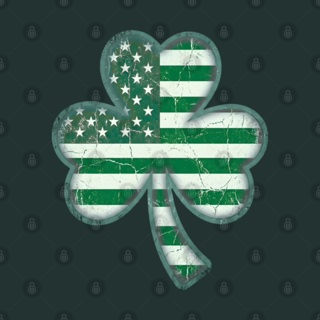 American Flag Shamrock For St Patricks Day by Creatifly Graphic Tees