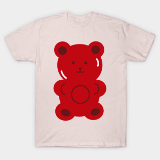 Gummy bear-shaped jelly candy. Sweet children's treat. Vitamin. Chewy dessert. Food. Cartoon style. Isolated background T-Shirt