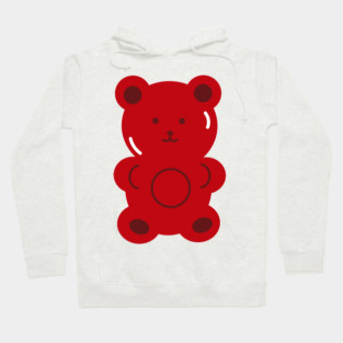 Gummy bear-shaped jelly candy. Sweet children's treat. Vitamin. Chewy dessert. Food. Cartoon style. Isolated background Hoodie