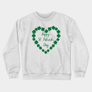 Happy St. Patrick’s Day Shamrock Heart Crewneck Sweatshirt