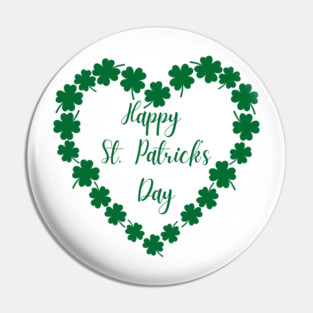 Happy St. Patrick’s Day Shamrock Heart Pin