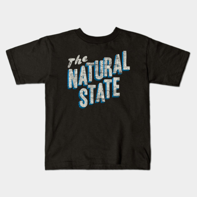 The Natural State Retro Layout Kids T-Shirt by rt-shirts