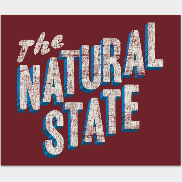 The Natural State Retro Layout Wall Art by rt-shirts