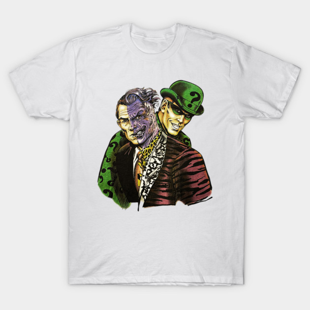 Harvey Dent Two-Face & Riddler - Classic Villains T-Shirt by nicklower