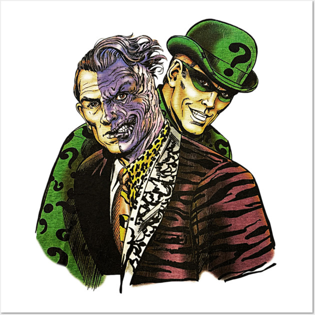 Harvey Dent Two-Face & Riddler - Classic Villains Wall Art by nicklower