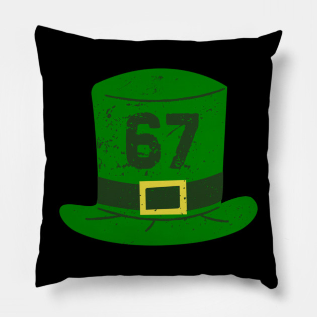Green Leprechaun Hat 67 Pillow by Creatifly Graphic Tees