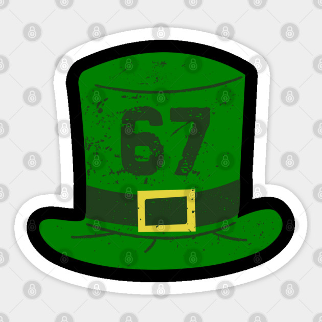 Green Leprechaun Hat 67 Sticker by Creatifly Graphic Tees