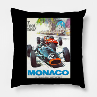 1967 Monacos Grand Prix Racing Pillow