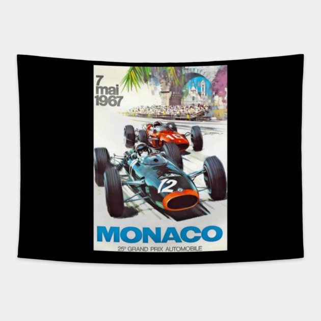 1967 Monacos Grand Prix Racing Tapestry by Ink Lines
