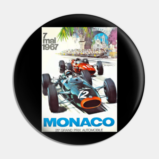 1967 Monacos Grand Prix Racing Pin by Ink Lines