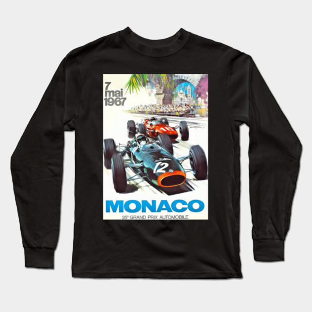 1967 Monacos Grand Prix Racing Long Sleeve T-Shirt by Ink Lines