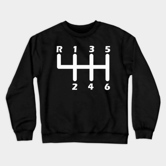 6 Speed Manual Transmission Race Car With Stick Shift Crewneck Sweatshirt by Ink Lines