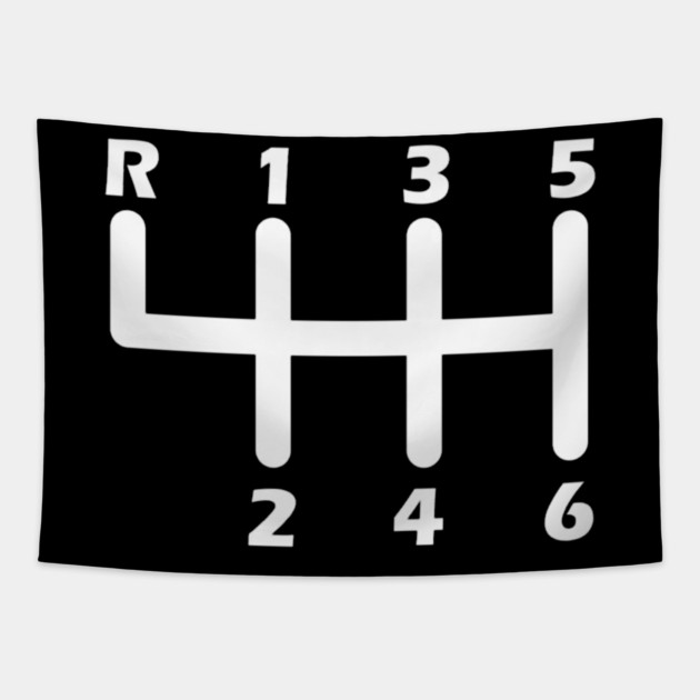 6 Speed Manual Transmission Race Car With Stick Shift Tapestry by Ink Lines