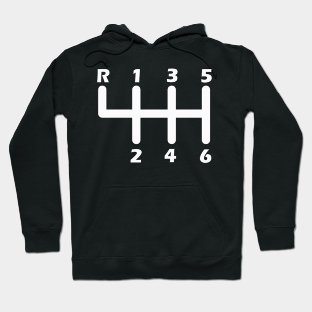 6 Speed Manual Transmission Race Car With Stick Shift Hoodie by Ink Lines