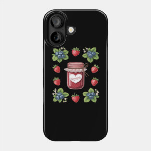 Strawberry Blueberry Cottagecore Aesthetic Fruit Jam Jar Phone Case
