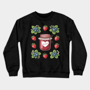 Strawberry Blueberry Cottagecore Aesthetic Fruit Jam Jar Crewneck Sweatshirt