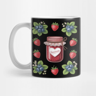 Strawberry Blueberry Cottagecore Aesthetic Fruit Jam Jar Mug