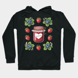 Strawberry Blueberry Cottagecore Aesthetic Fruit Jam Jar Hoodie