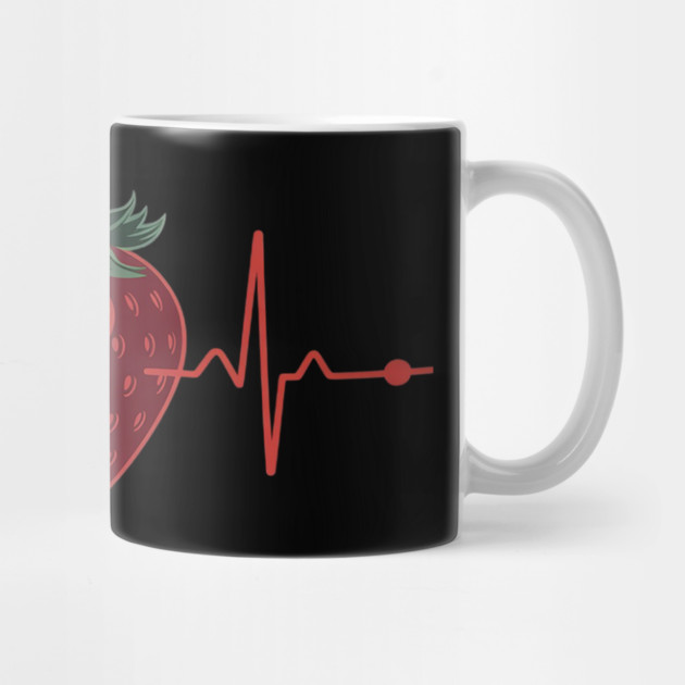 Strawberry Heartbeat Cute Novelty by Ink Lines
