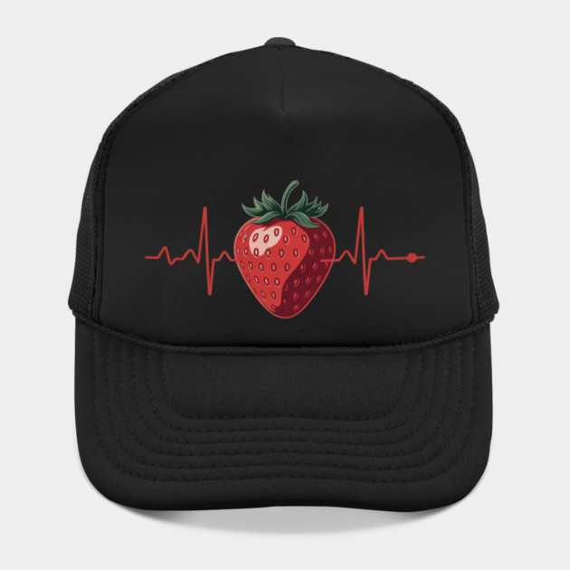 Strawberry Heartbeat Cute Novelty by Ink Lines