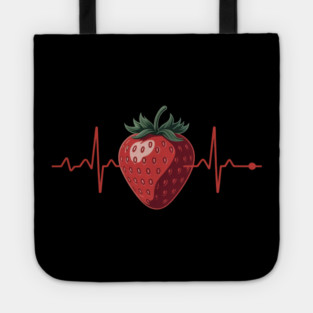 Strawberry Heartbeat Cute Novelty Tote