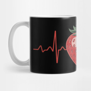 Strawberry Heartbeat Cute Novelty Mug
