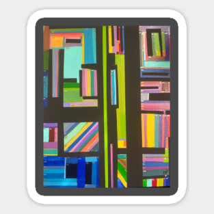 Geometric Abstraction Of Colors Sticker