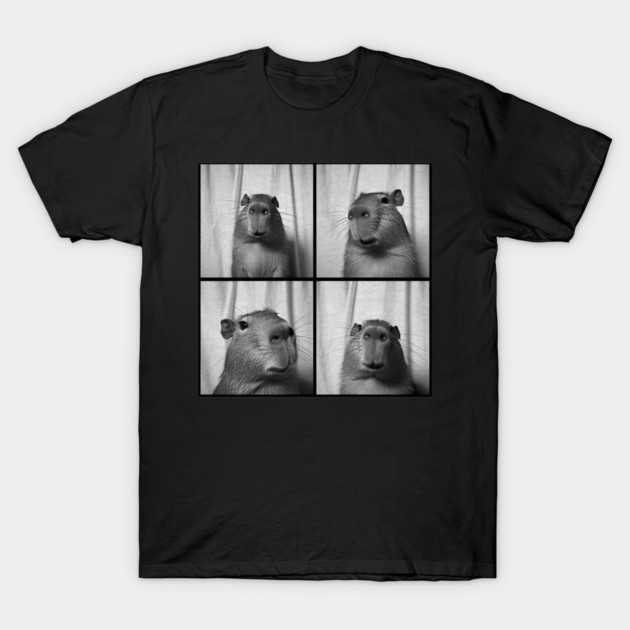 Capybara Capy Photobooth Picture Quirky Funny T-Shirt by yangho
