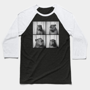 Capybara Capy Photobooth Picture Quirky Funny Baseball T-Shirt