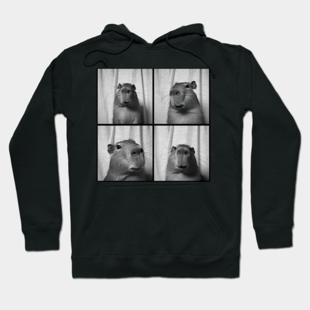 Capybara Capy Photobooth Picture Quirky Funny Hoodie by yangho